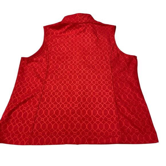 Croft Barrow Womens Fleece Vest Zip Mock Neck Size XL  Red -Retail: $36 - Picture 9 of 11